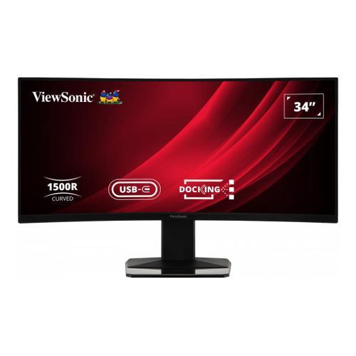 ViewSonic VG3419C - Écran LED - incurvé - 34" - 3440 x 1440 UWQHD @ 120 Hz - VA - 300 cd/m² - 3000:1 - HDR10 - 0.4 ms - HDMI, DisplayPort, USB-C - haut-parleurs