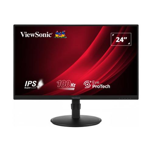 ViewSonic VG2408A - Écran LED - 24" (23.8" visualisable) - 1920 x 1080 Full HD (1080p) @ 100 Hz - IPS - 250 cd/m² - 1300:1 - 5 ms - HDMI, VGA, DisplayPort - haut-parleurs