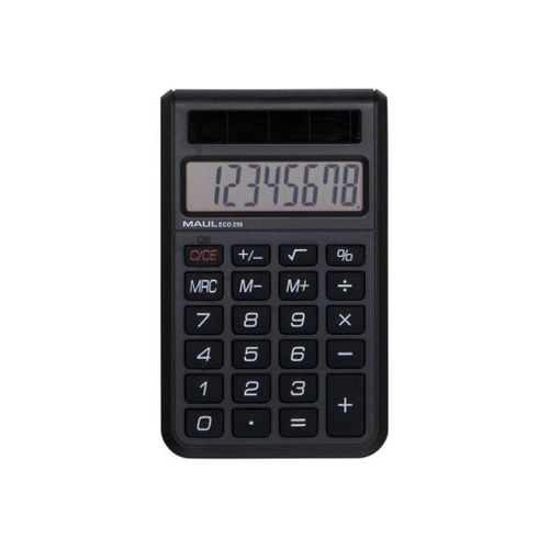 Maul ECO 250 - Calculatrice de poche - 8 chiffres - panneau solaire - noir