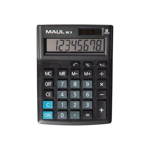 Maul MC 8 - Calculatrice de bureau - 8 chiffres - panneau solaire, pile - noir