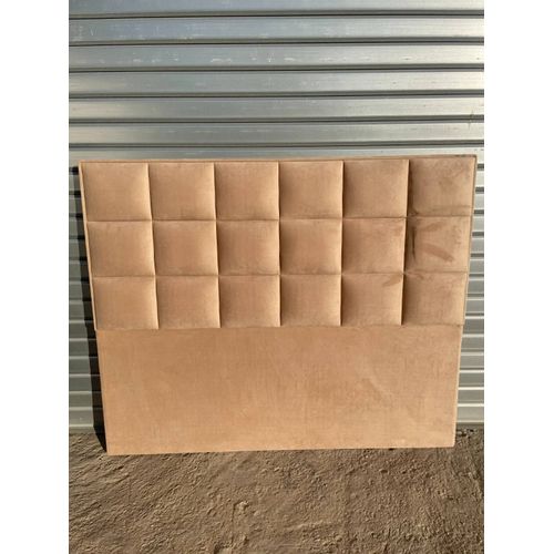 Tête De Lit Beige En Velours À Carreaux