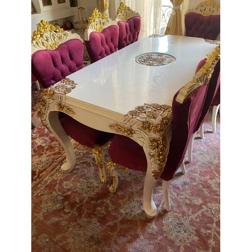 Salle À Manger Style Louis Xv: 6 Chaises Sculptées