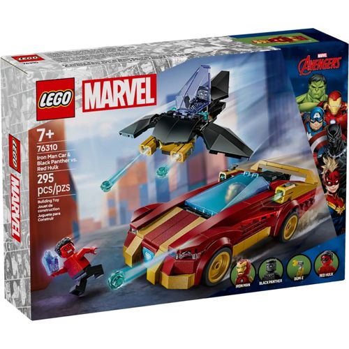 LEGO Marvel - La voiture d'Iron Man et Black Panther contre Hulk rouge - 76310