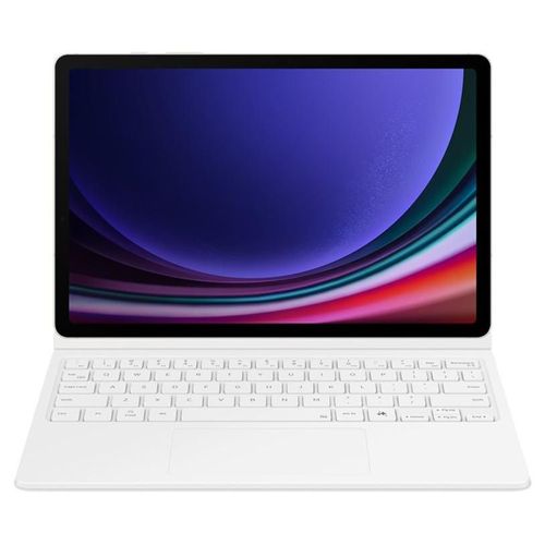 Samsung EF-DX725 - Clavier et étui (couverture de livre) - clé AI - avec pavé tactile - sans fil - POGO pin, Bluetooth - blanc clavier, blanc étui - pour Galaxy Tab S9, Tab S9 FE