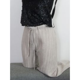 Pantalon/ Pantacourt En 100% Lin Beige- Taille 36- Autre Ton