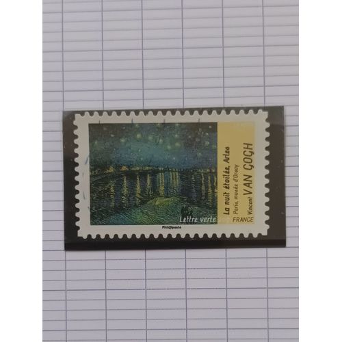 L201 -- Timbre Oblitéré France Autoadhesif N ° 835 -- Année 2013 -- " Série Artistique, Avant Et Après L'impressionnisme, Tableau Sur Le Thème De L'eau- La Nuit Étoilée À Arles , De Van Gogh".