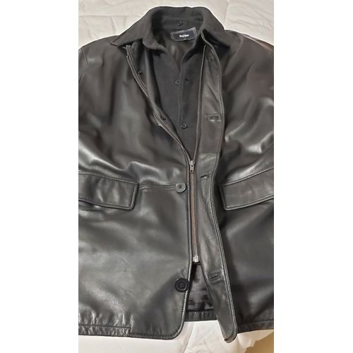 Manteau 3/4 Burton Cuir Souple (Chevreau) Taille 50 - Noir - Avec Sa Doublure Amovible 65 € Très Bon État + Dufflecoat Chevignon Taille Xxl Bon État - 25 € - Bon État Sauf Rabat De Poche Invisible