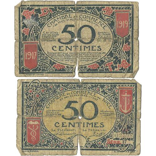 France - Chambre De Commerce De Nice - 1917 - 50 Centimes - Jp.091.04 - 15-020