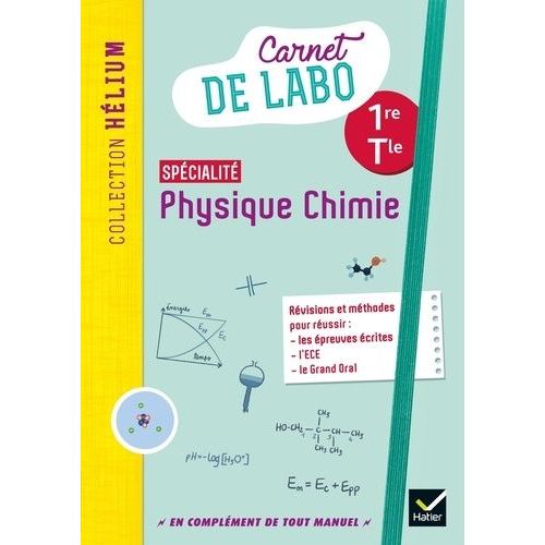 Carnet De Labo Spécialité Physique Chimie 1re/Tle Hélium