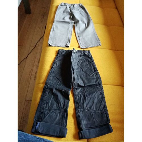 2 Pantalons Gris Marine Garçon 3 Ans Très Bon État