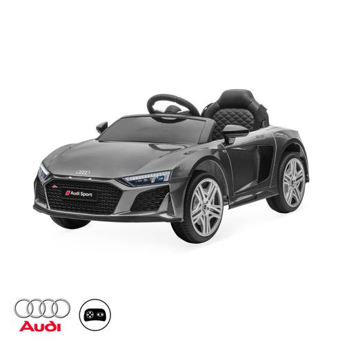Audi R8 Voiture Électrique 12v Grise 1 Place 4x4 Pour Enfants Avec Autoradio Et Télécommande