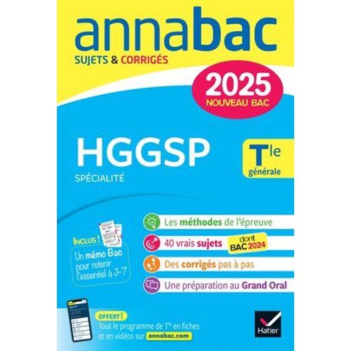 Annales Du Bac Annabac 2025 Hggsp Tle Générale (Spécialité)