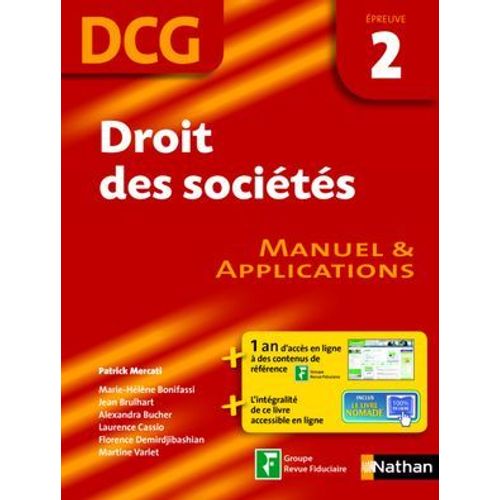 Droit Des Sociétés - Épreuve 2 - Dcg Manuel Format : Epub 2 Dcg Livre