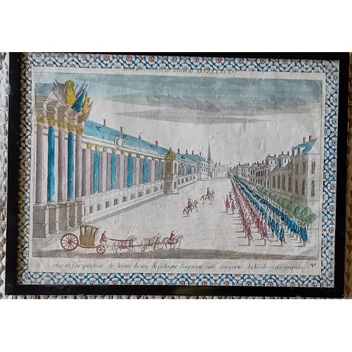 « Vue Et Perspective De L'Entrée Du Roy De Pologne À Varsovie Avec Une Partie De La Ville Et De Son Palais ».