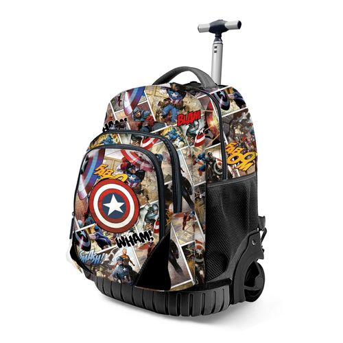 Sac à dos à Roulettes GTS FAN - Marvel Captain America Comic - Multicolore - Taille Unique