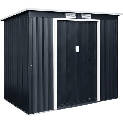 Abri De Jardin En Métal, Cabane À Outils Rangement, 4 M³, Cabane De Jardin Avec Porte Coulissante