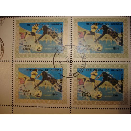 1 Bloc De 4 Timbres De La République Guinée Equatoriale 1976