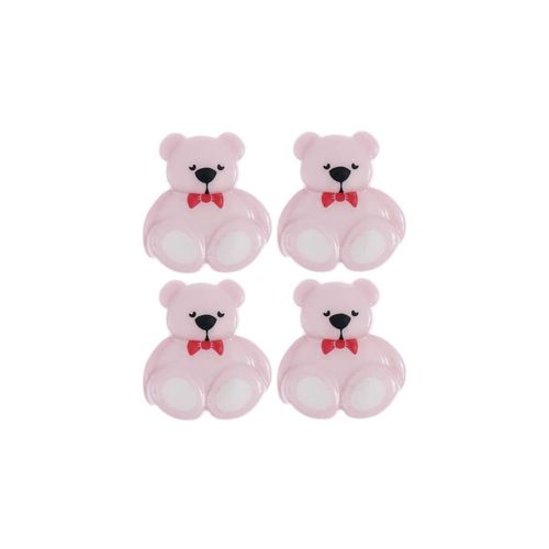 Cartes De 4 Boutons Nounours 16 X 18 Mm ¿ Rico Design Taille : 16 X 18 Mm. Color : Lilas Clair