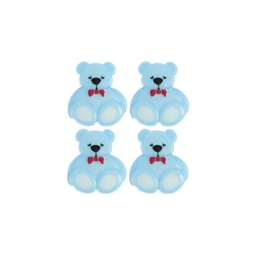 Cartes De 4 Boutons Nounours 16 X 18 Mm ¿ Rico Design Taille : 16 X 18 Mm. Color : Bleu