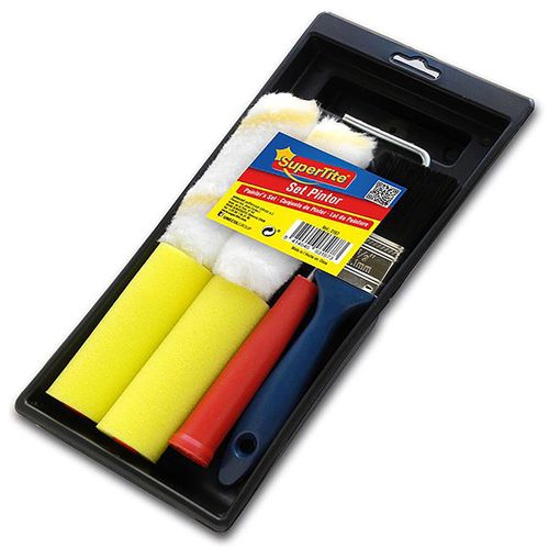 Kit de peinture Supertite avec bac, rouleau et 4 recharges 10 cm