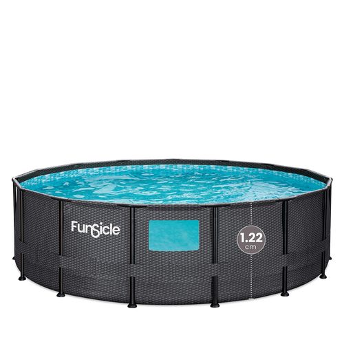Piscine tubulaire hublot noire Ø4,57x H 1,22m Funsicle