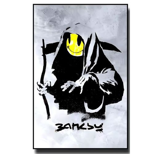 Toile Banksy 55x80 - texture canvas (sans cadre) REF1