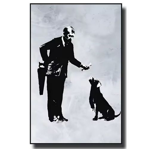 Toile Banksy 55x80 - texture canvas (sans cadre) REF2