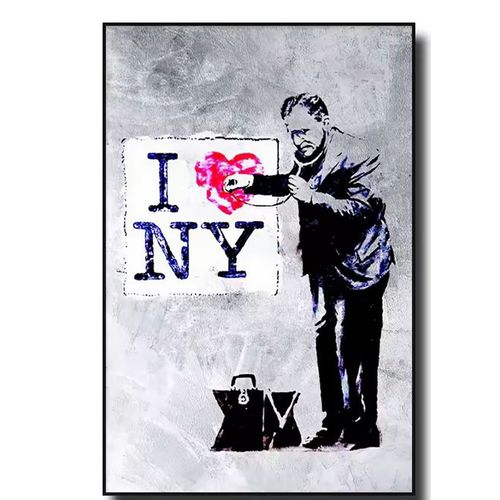 Toile Banksy 55x80 - texture canvas (sans cadre) REF3