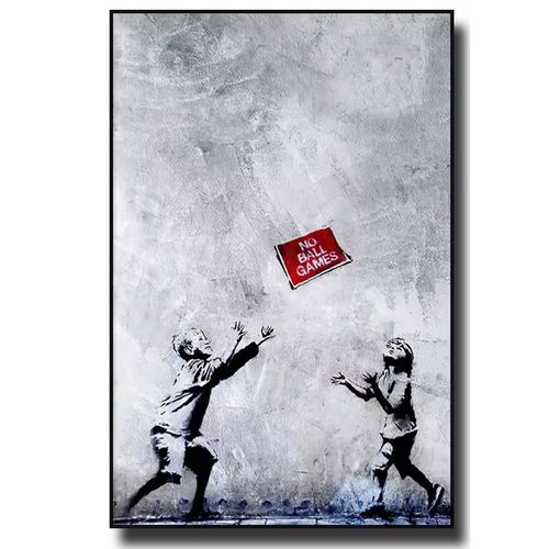 Toile Banksy 55x80 - texture canvas (sans cadre) REF10