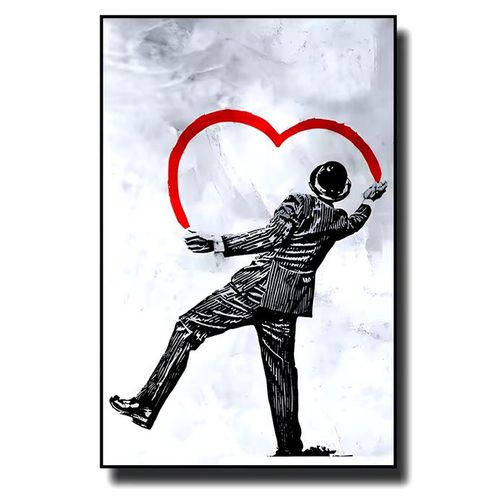 Toile Banksy 55x80 - texture canvas (sans cadre) REF25