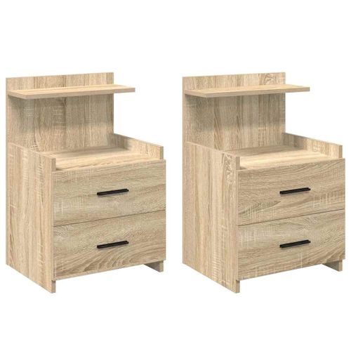 Vidaxl Tables De Chevet2 Pièces Avec 2 Tiroirs Chêne Sonoma 40 X 36,5 X 62 Cm