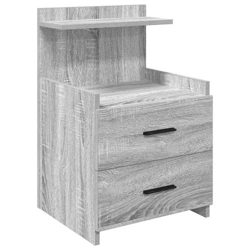 Vidaxl Table De Chevetavec 2 Tiroirs Gris Sonoma 40 X 36,5 X 62 Cm