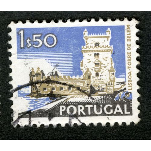 Timbre Oblitéré Portugal, Lisboa - Torre De Belem, 1s50