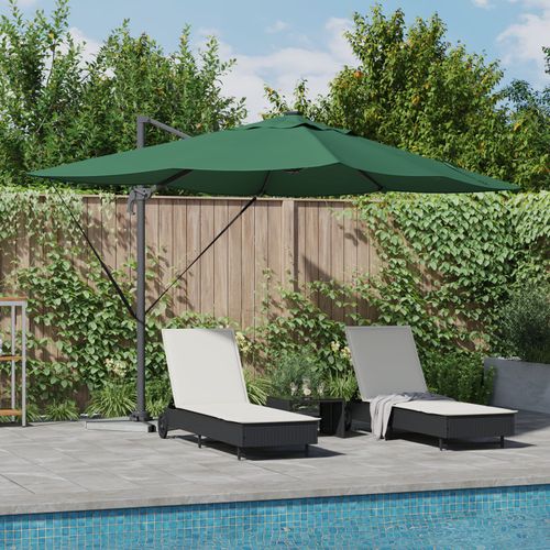 Vidaxl Parasol Déporté Roma Avec Leds Vert 352x251x265 Cm Aluminium