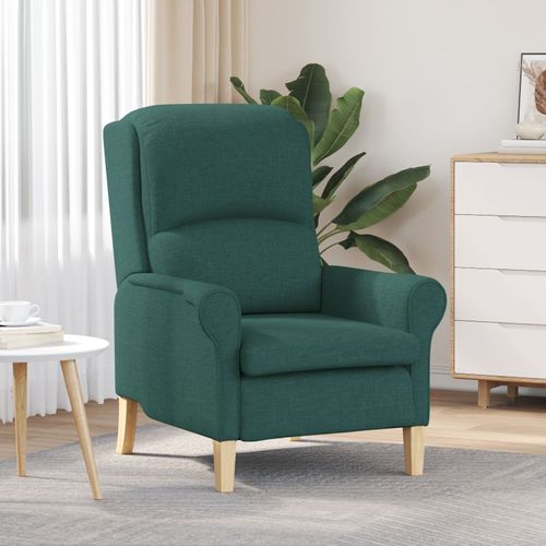 Vidaxl Fauteuil Moderne Vert Foncé Tissu, Bois Standard Ergonomique