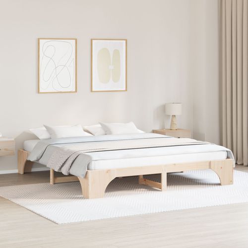 Vidaxl Cadre De Lit Naturel Bois De Pin Massif 180 X 200 Cm Simple