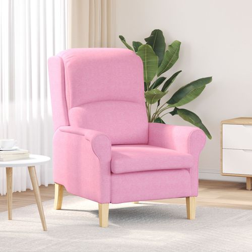 Vidaxl Fauteuil Moderne Rose Tissu En Polyester, Bois Moyenne