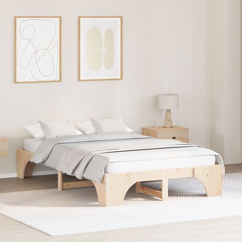 Vidaxl Cadre De Lit Bois Naturel Pin Massif 120 X 190 Cm Cadre Naturel