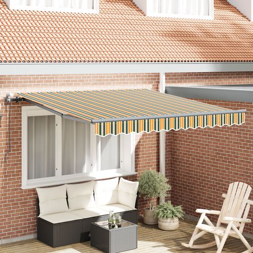 Vidaxl Auvent Rétractable Automatique Vert Et Jaune 300x250 Cm, Tissu De Remplacement Vidaxl Pour Auvent 3x2,5 M Cadre Vert Et Jaune