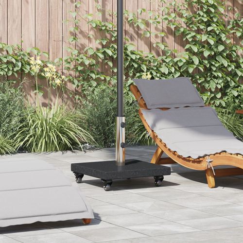 Vidaxl Base De Parasol Sur Roues Pour Poteaux Ø38/48mm Granite Noir 30 Kg Carré