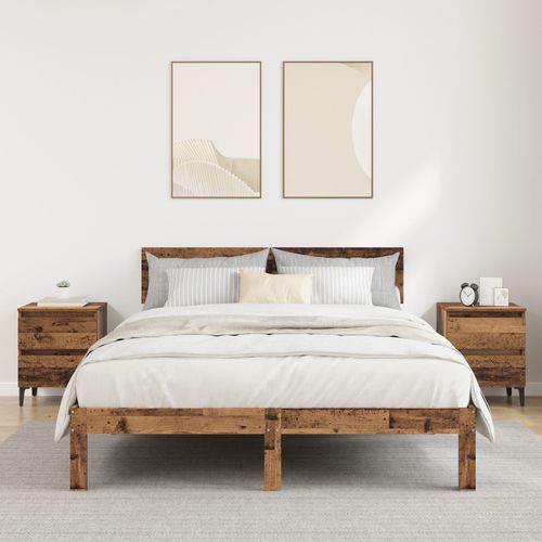 Vidaxl Armoires De Nuit 2 Pcs Vieux Bois 40x35x50 Cm Bois Reconstitué