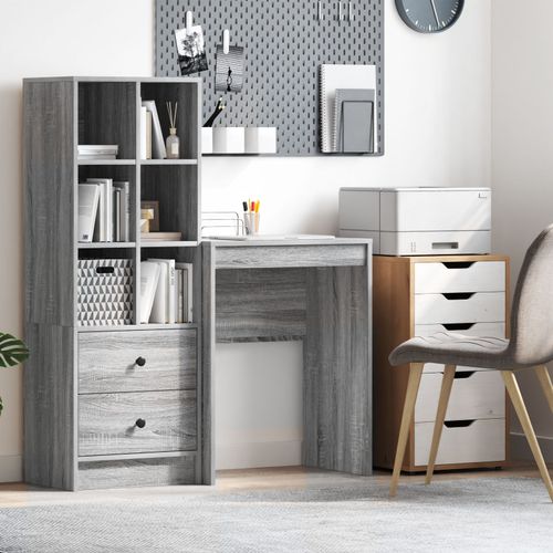 Vidaxl Bureau D'écriture Gris Sonoma Panneau De Particules 60 X 40 X 76 Cm