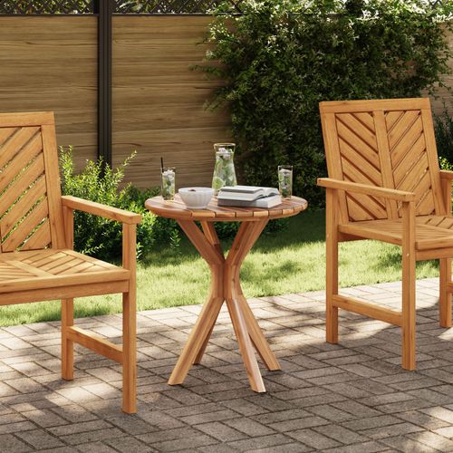 Vidaxl Table De Bistrot De Jardin Ø70x75 Cm En Bois Massif De Teck