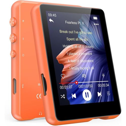 Lecteur MP3 de 2,4 pouce 32 go Bluetooth 5.0 orange
