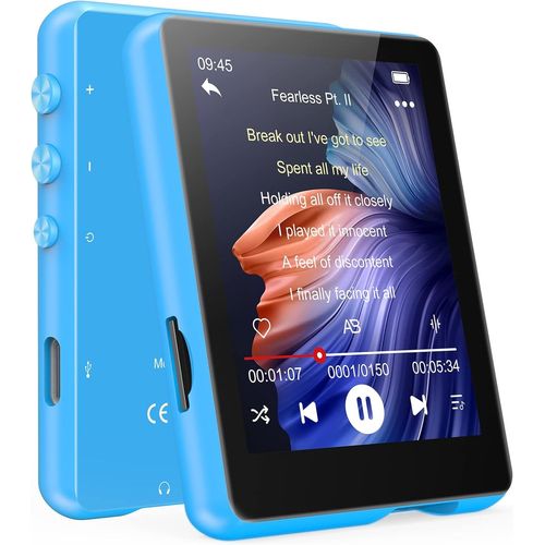 Lecteur MP3 de 2,4 pouce 32 go Bluetooth 5.0 bleu
