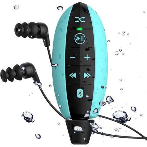 Lecteur MP3 Bluetooth Étanche IPX8 avec Clip bleu