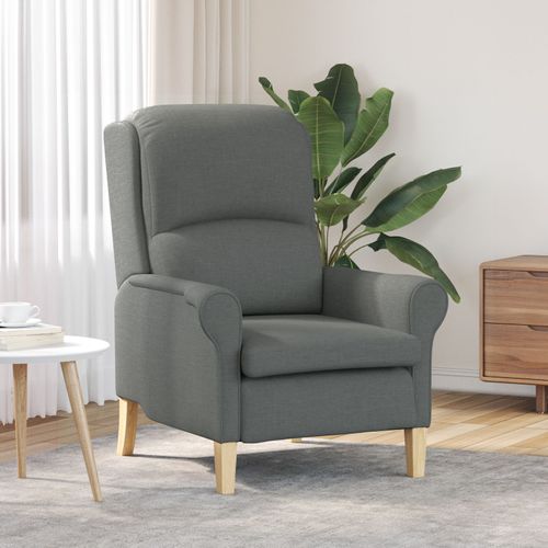 Vidaxl Fauteuil Moderne Gris Foncé Tissu, Bois Moyen Durable Fauteuil