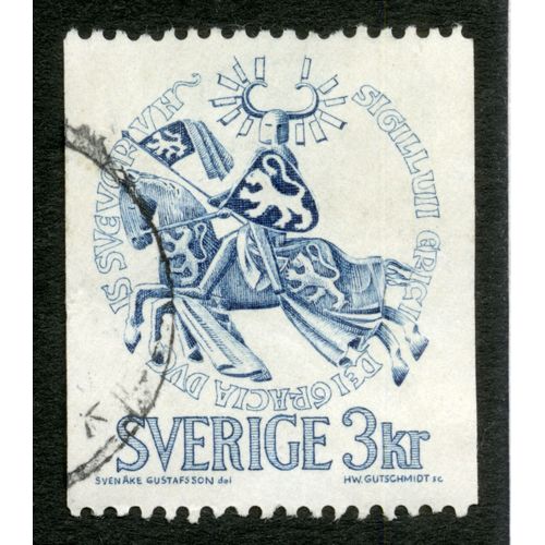 Timbre Oblitéré Sverige, 3 Kr,