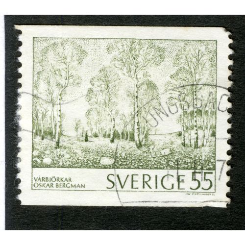 Timbre Oblitéré Sverige, Varbjorkar Oskar Bergman, 55