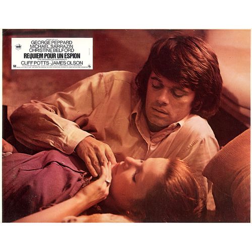 Série De 5 Photos D’Exploitation D’Origine (1972) "Requiem Pour Un Espion" De Lamont Johnson (Premiers Plans Uniquement De Michael Sarrazin, George Peppard, Christine Belford)